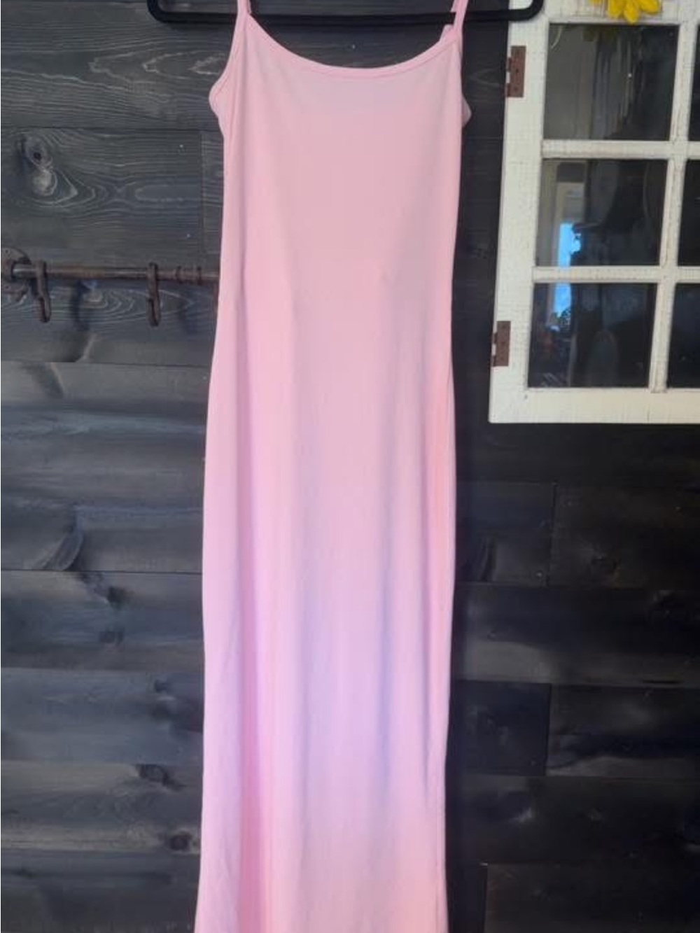 Light Pink Slip Maxi Dress - Minimal Spaghetti Strap